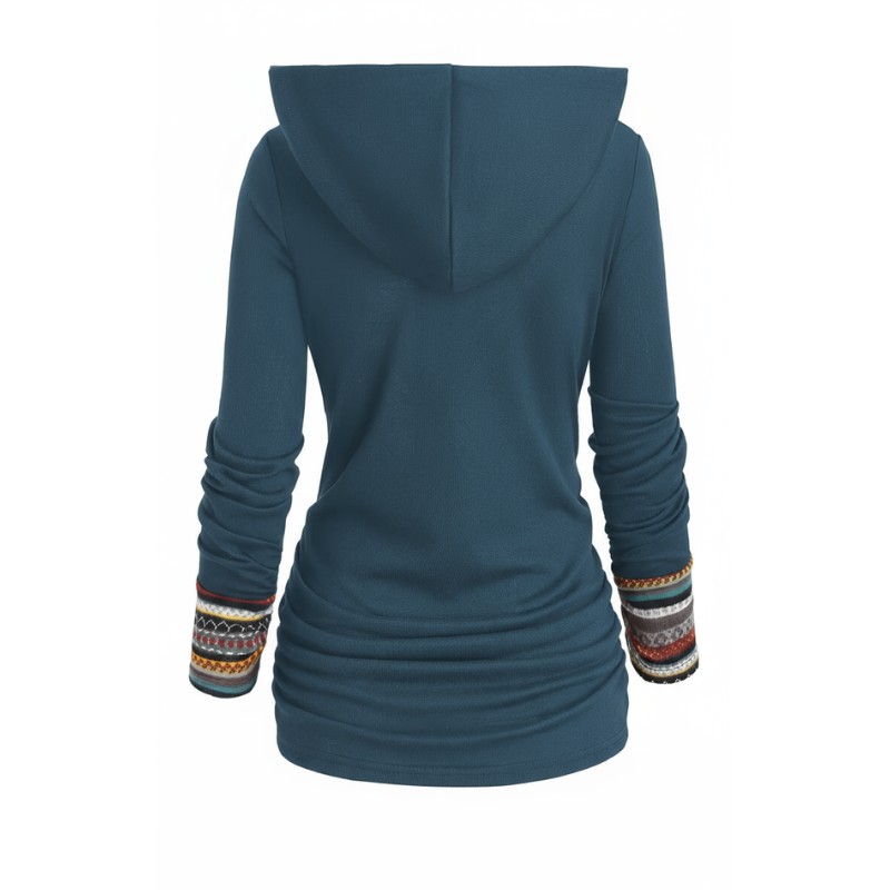 SIERRA Boho Patchwork kapucnis pulóver