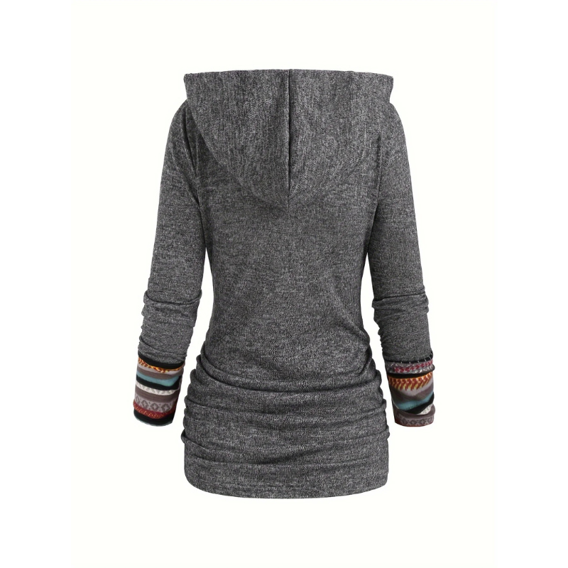 SIERRA Boho Patchwork kapucnis pulóver