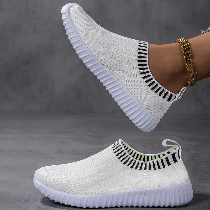 Légáteresztő kötött slip-on tornacipő