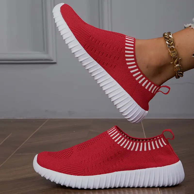 Légáteresztő kötött slip-on tornacipő